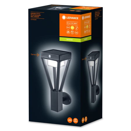 Nástěnné svítidlo solární nástěnné fasádní svítidlo 6W 550lm 3000K Pohybový senzor Endura STYLE SOL WALL LEDVANCE