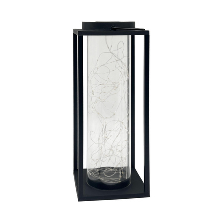 Solární lucerna černá IP44 se soumrakovým senzorem Glamour Sanico Goldlux