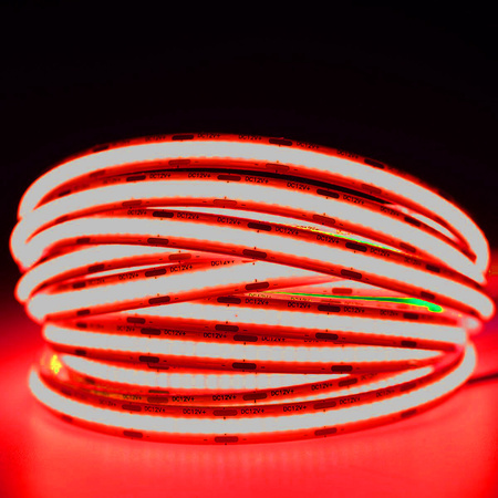 LED pásek 12V COB 45W 480LED 2835 Červený 8mm 5m ECOLIGHT