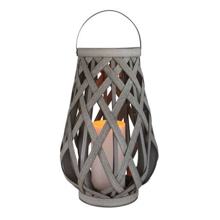 Zahradní lampa LED solární lucerna Závěsná lucerna 45cm IP44 šedá