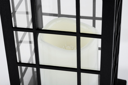 LED solární zahradní lucerna závěsná 32cm černá