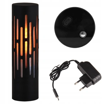 LED 3,6W 1800K teplá bílá efekt ohně USB stolní lampa vypínač černá Igni Masterled