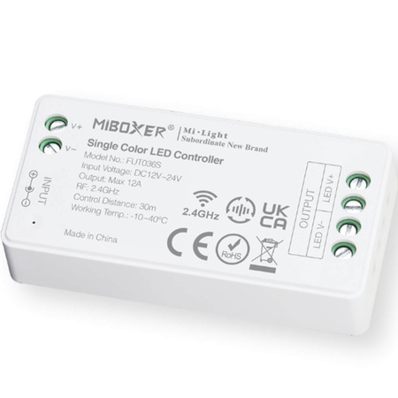 Stmívač přijímač LED Mono pro pásové osvětlení 12-24V DC 12A FUT036S MI-LIGHT