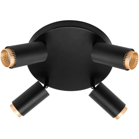 Reflektorové stropní svítidlo 4x GU10 Plafond ELIGIS Black LUMILED