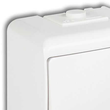 Vypínač Schodišťový vypínač Hermetický Jednopólový Přisazený Junior IP54 KARLIK Bílý