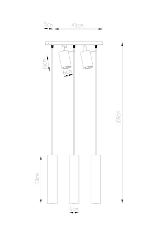 LED RING závěsné stropní světlo 5xGU10 závěsné pohyblivé reflektory bílé SOLLUX