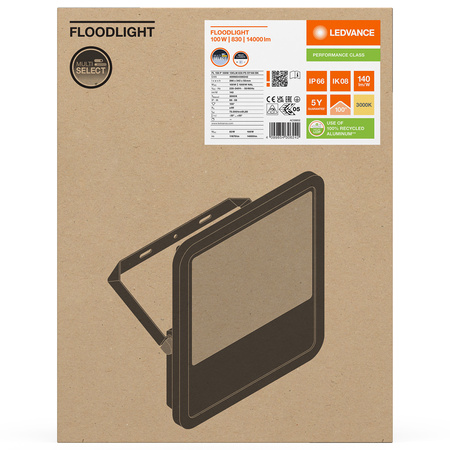 LED reflektor 100W 14000lm 3000K IP66 černý LEDVANCE reflektor