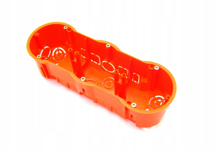 Trojitá hluboká elektrická zapuštěná instalační krabice 3x68 se šrouby PAWBOL