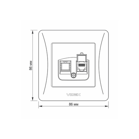 Jednoduchá počítačová zásuvka RJ45 pod omítku černá BINERA VIDEX