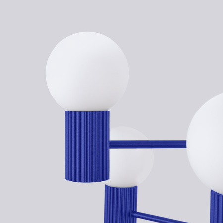 Lustr Závěsné svítidlo 6x G9 Hliníková modrá ultramarínová svatozář Francouzské nebe SL.1835 Sollux