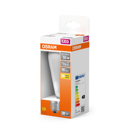 LED žárovka ST64 E27 6,5W = 55W 730lm 2700K teplá bílá 300° Retrofit Filament CLASSIC Osram