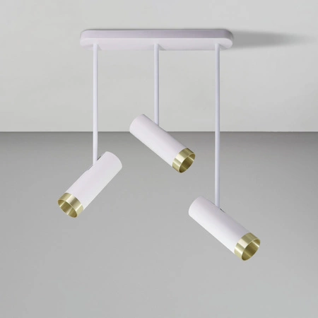 Bodové stropní svítidlo 3x GU10 bílé zlaté PORTO Sanico Goldlux