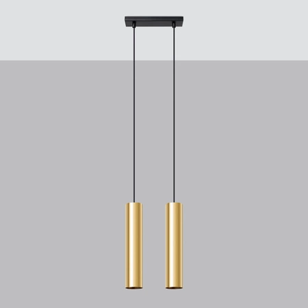 LAGOS 2 2xGU10 zlatá Moderní stropní závěsné svítidlo SOLLUX