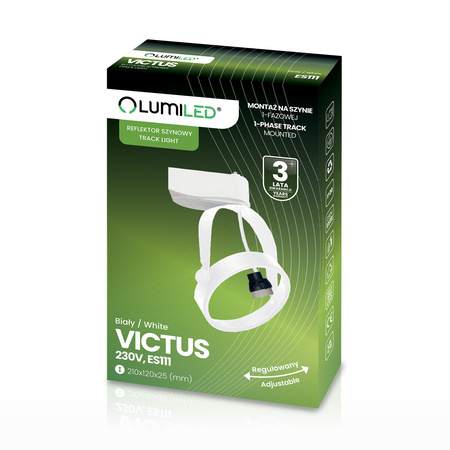 GU10 ES111 White VICTUS busbar light Lumiled jednofázové svítidlo pro přípojnice