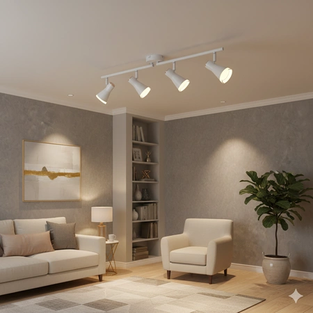 Nastavitelné stropní/nástěnné svítidlo 16.8W LED BERG 4 bílá 3000K GOLDLUX (Polux)