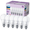 6x LED žárovky E27 A60 4,9W = 40W 470lm 2700K teplá bílá 180° PHILIPS