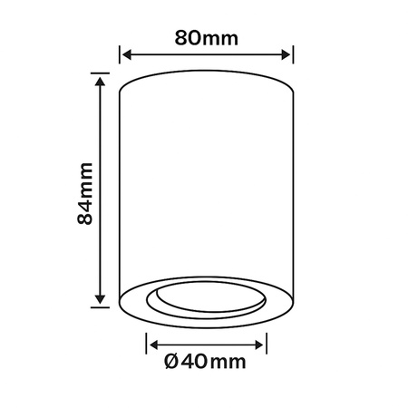 Povrchová montáž HALOGEN Spot Tuba Movable AMAT-M GU10 Round Black-Gold 84mm LUMILED