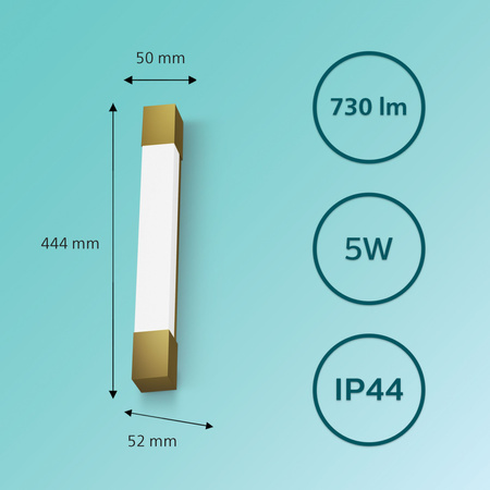 LED Světlo nad Zrcadlo 5W 730lm 2700K 44cm IP44 Měděná Rover Philips