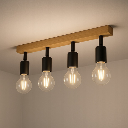 Spot Tuba Stropní svítidlo Reflektor Halogenové svítidlo 4x E27 Moving Black Brown Eos Masterled