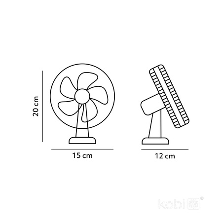 Stolní ventilátor s klipem Přenosný dobíjecí USB-C černý Viento Windstar Kobi