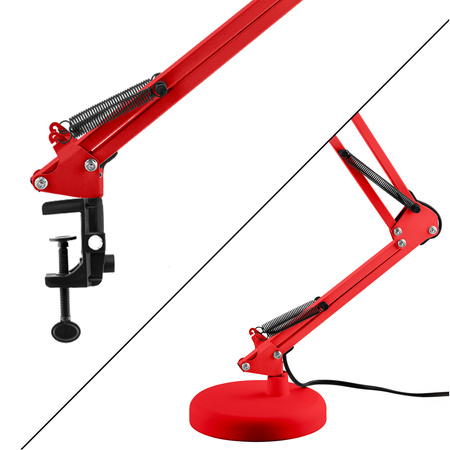 Stolní lampa E27, Červená + držák na stůl TOBI LUMILED