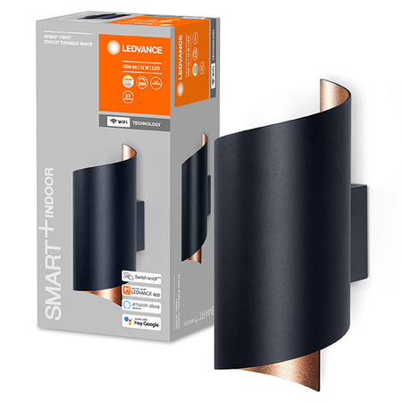 Nástěnné svítidlo SMART+ WIFI Chytré nástěnné svítidlo 12W ORBIS TWIST BLACK LEDVANCE