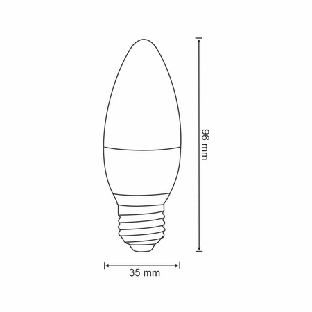 LED žárovka C37 E27 4,5W 550lm 4000lm neutrální 280° vlákno Sanico Goldlux