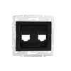 Adaptér internetové zásuvky RJ45 čtvercový černý LOGI Kanlux