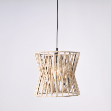 VARBERG IL MIO stropní závěsné svítidlo polokoule v boho stylu. ocel + šňůra 1x E27 GOLDLUX (Polux)