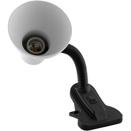 Stolní lampa Školní Noční E27, Nastavitelná s klipem Bílá LIBRA LUMILED