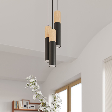 Svítidlo pro povrchovou montáž PABLO GU10 Halogen Spot Tuba Wood-Black SOLLUX