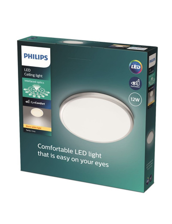 Plafond LED stropní světlo TWIRLY 12W 2700K 29cm šedé kulaté PHILIPS