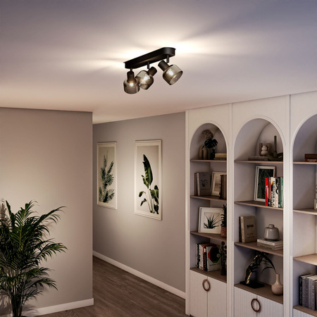 Reflektorové stropní svítidlo 3x E14 Black Sleet Philips