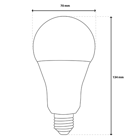 LED žárovka E27 A70 18W = 150W 2421lm 3000K Warm 260° LUMILED