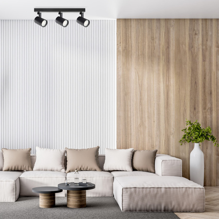 Nástěnné a stropní bodové svítidlo 3x GU10 černé LYNX Sanico Goldlux