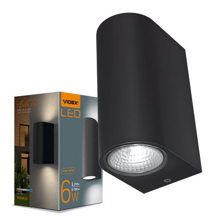 Zahradní nástěnná lampa Venkovní LED fasádní lampa 6W 600lm 2700k Warm Black PELLE Videx