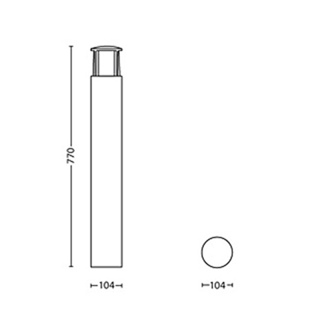 Venkovní LED zahradní svítidlo STOCK myGarden 6W 2700K IP44 Tyč 77cm Antracit PHILIPS