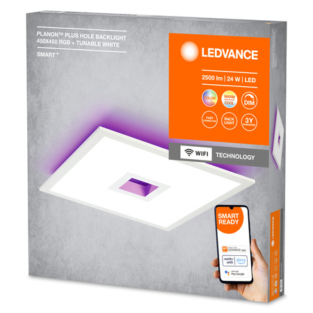 Přisazený LED panel 24W 1550lm SMART+ WiFi RGB Stmívatelný 45x45cm Čtvercový PLANON Plus LEDVANCE