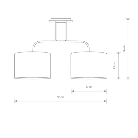 Stropní svítidlo ALICE 6817 Nowodvorski Grey 2xE27 Lustr Materiál+Moderní ocel