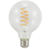 LED žárovka E27 G95 4W = 21W 210lm 2200K Teplá bílá 360° vlákno GOLDLUX (Polux)