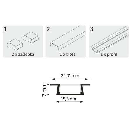 Hliníkový profilový štít pro LED pásky černý Sanico Goldlux