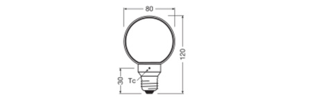 Dekorativní LED žárovka G80 E27 4W = 22W 220lm 1800K teplé 330° vlákno stmívatelné Vintage 1906 Osram
