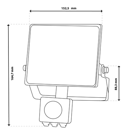 LED reflektor AZZLER 20W 2400lm 4000K IP44 Halogenová venkovní lampa se senzorem pohybu černá LUMILED