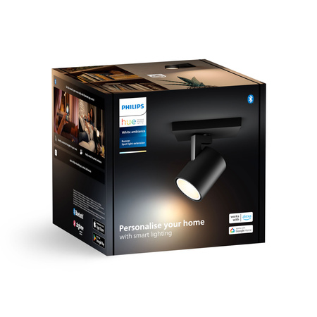 Spot Runner LED nástěnná lampa černá 4,2W CCT PHILIPS HUE Bluetooth Zigbee