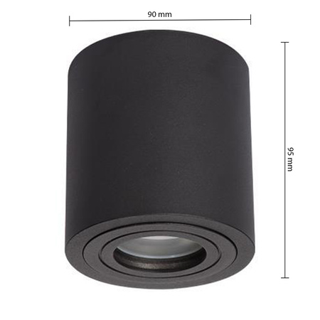 Halogenový reflektorový bodový reflektor GU10 IP54 s povrchovou montáží kulatý černý Masterled