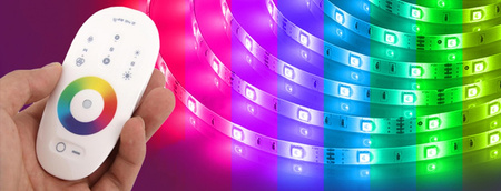 RGB LED páskový ovladač 216W PŘIJÍMAČ + RF 2.4GHz dotykové dálkové ovládání