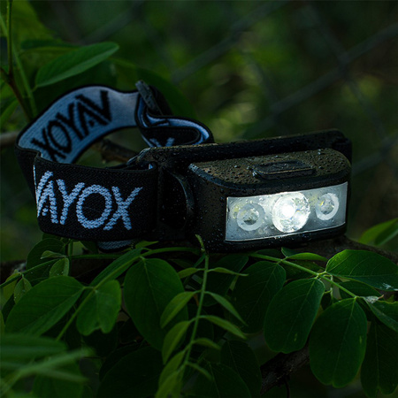 Dobíjecí čelová svítilna 100lm 100LM LED + 2XLED 5 režimů VAYOX