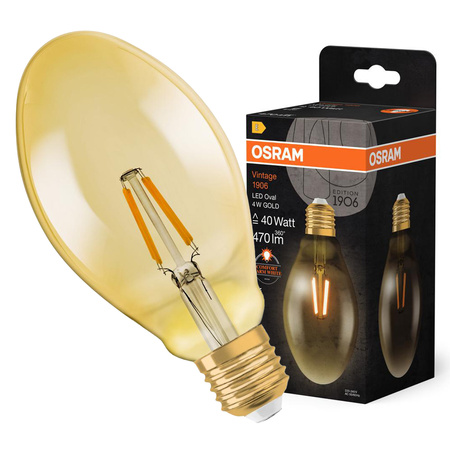 LED žárovka E27 OVAL 4W = 40W 470lm 2400K Warm 300° OSRAM Vintage 1906