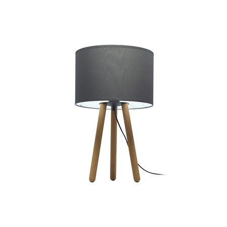 Stolní noční lampa TOKYO Stínidlo grafit a dřevo skandinávská borovice E27 5296 TK Lighting