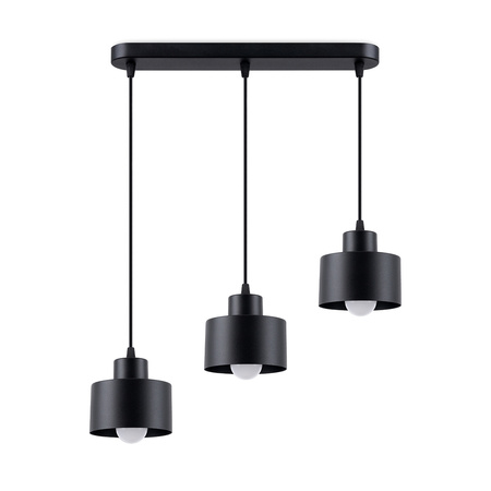 SAVAR 3 3xE27 Černá moderní stropní závěsná lampa SOLLUX